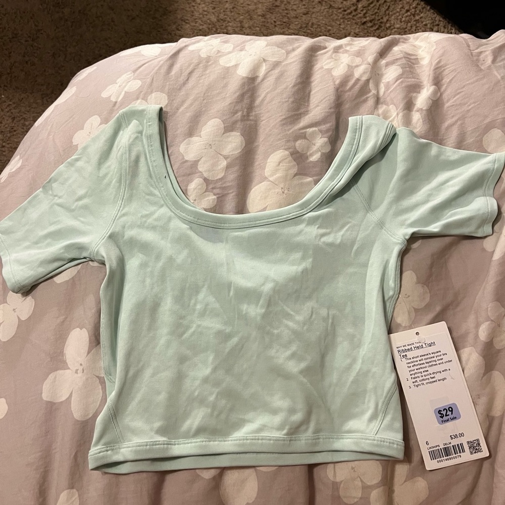 Mint green lulu shirt